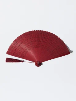 PARFOIS Abanico Bamb&uacute; Con Perforado Burdeos Best