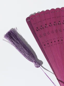 PARFOIS Abanico Bamb&uacute; Con Perforado Violeta New