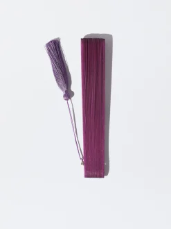 PARFOIS Abanico Bamb&uacute; Con Perforado Violeta New