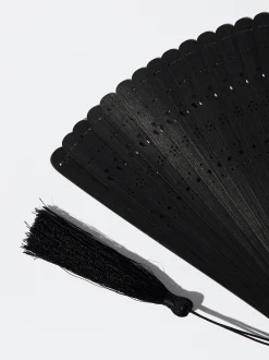 PARFOIS Abanico Bamb&uacute; Con Perforado Negro Best