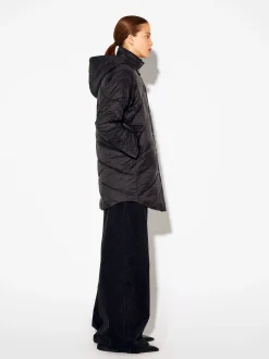 PARFOIS Abrigo Acolchado Con Capucha Negro Store