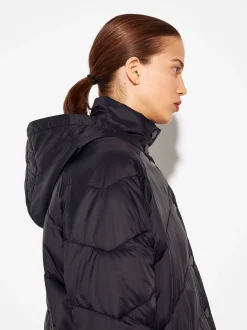 PARFOIS Abrigo Acolchado Con Capucha Negro Store