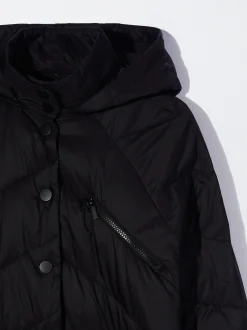 PARFOIS Abrigo Acolchado Con Capucha Negro Store