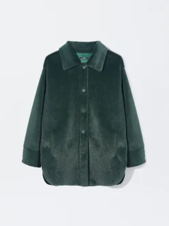 PARFOIS Abrigo De Pelo Con Bolsillos Verde Store