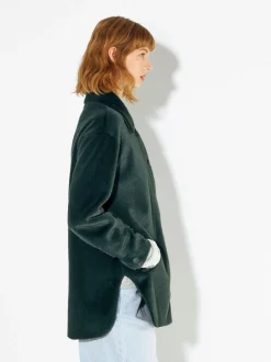 PARFOIS Abrigo De Pelo Con Bolsillos Verde Store