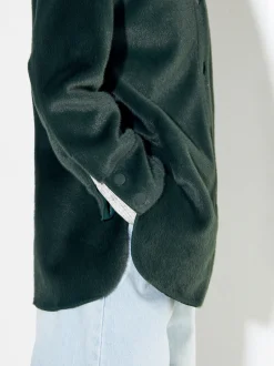 PARFOIS Abrigo De Pelo Con Bolsillos Verde Store