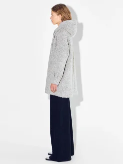 PARFOIS Abrigo Largo Con Capucha Gris Flash Sale