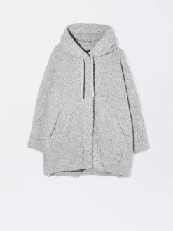 PARFOIS Abrigo Largo Con Capucha Gris Flash Sale