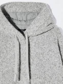 PARFOIS Abrigo Largo Con Capucha Gris Flash Sale