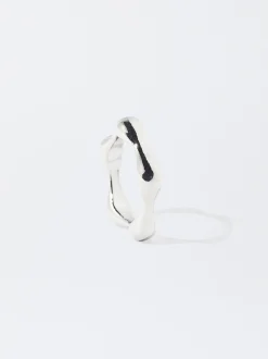 PARFOIS Anel Prateado Irregular Plateado New