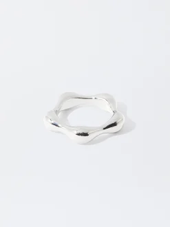 PARFOIS Anel Prateado Irregular Plateado New