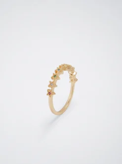 PARFOIS Anillo Con Circonitas Dorado Outlet