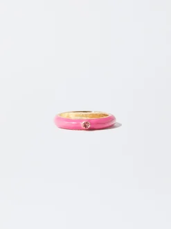 PARFOIS Anillo Con Esmalte Rosa Online