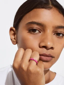 PARFOIS Anillo Con Esmalte Rosa Online