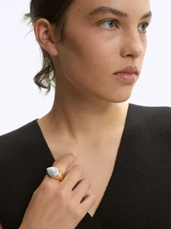 PARFOIS Anillo Con Perla De Agua Dulce Dorado Discount