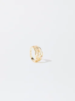 PARFOIS Anillo Con Perlas Dorado Flash Sale