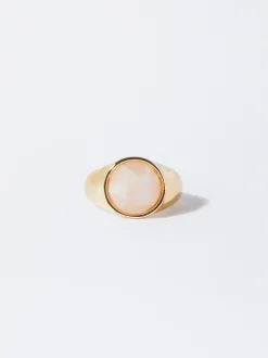 PARFOIS Anillo Con Piedra Rosa Hot