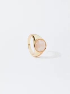 PARFOIS Anillo Con Piedra Rosa Hot