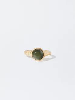 PARFOIS Anillo Con Piedra Verde Sale