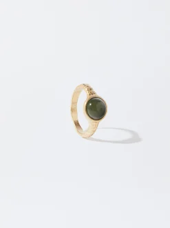 PARFOIS Anillo Con Piedra Verde Sale