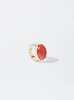 PARFOIS Anillo Con Piedra Naranja Store
