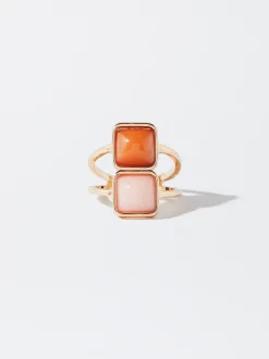 PARFOIS Anillo Con Piedra Multicor Flash Sale