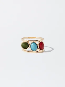 PARFOIS Anillo Con Piedras Multicor Store