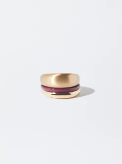 PARFOIS Anillo Con Resina Burdeos Cheap