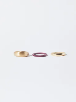 PARFOIS Anillo Con Resina Burdeos Cheap