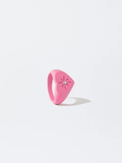 PARFOIS Anillo Coraz&oacute;n Rosa Fashion