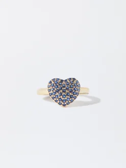 PARFOIS Anillo Coraz&oacute;n Con Circonitas Azul Outlet