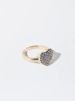 PARFOIS Anillo Coraz&oacute;n Con Circonitas Azul Outlet