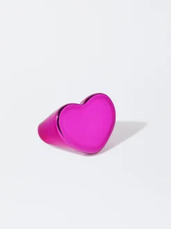 PARFOIS Anillo Coraz&oacute;n Metalizado Fucsia Online