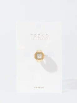 PARFOIS Anillo De Reloj De Acero Dorado Shop