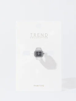 PARFOIS Anillo De Reloj De Acero Plateado Sale