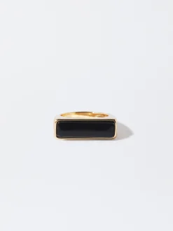 PARFOIS Anillo De Resina Negro Clearance