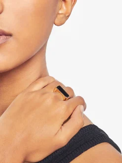 PARFOIS Anillo De Resina Negro Clearance