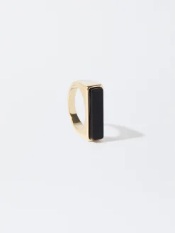 PARFOIS Anillo De Resina Negro Clearance