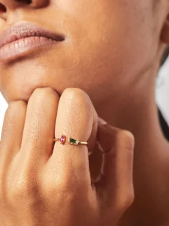PARFOIS Anillo Dorado Con Circonitas Multicor Best Sale