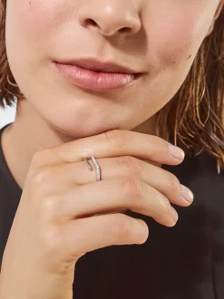 PARFOIS Anillo Dorado Con Circonitas Plateado Clearance