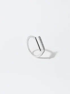 PARFOIS Anillo Dorado Con Circonitas Plateado Clearance