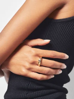 PARFOIS Anillo Con Cristales Dorado Hot