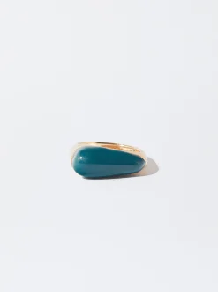 PARFOIS Anillo Dorado Esmaltado Verde Cheap