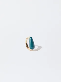 PARFOIS Anillo Dorado Esmaltado Verde Cheap