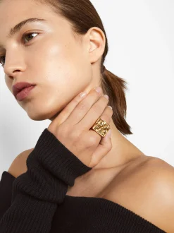 PARFOIS Anillo Relieve Dorado Shop