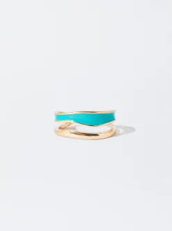 PARFOIS Anillo Esmaltado Azul Sale