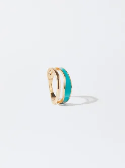 PARFOIS Anillo Esmaltado Azul Sale