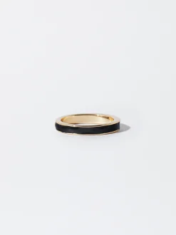 PARFOIS Anillo Esmaltado Negro Best Sale