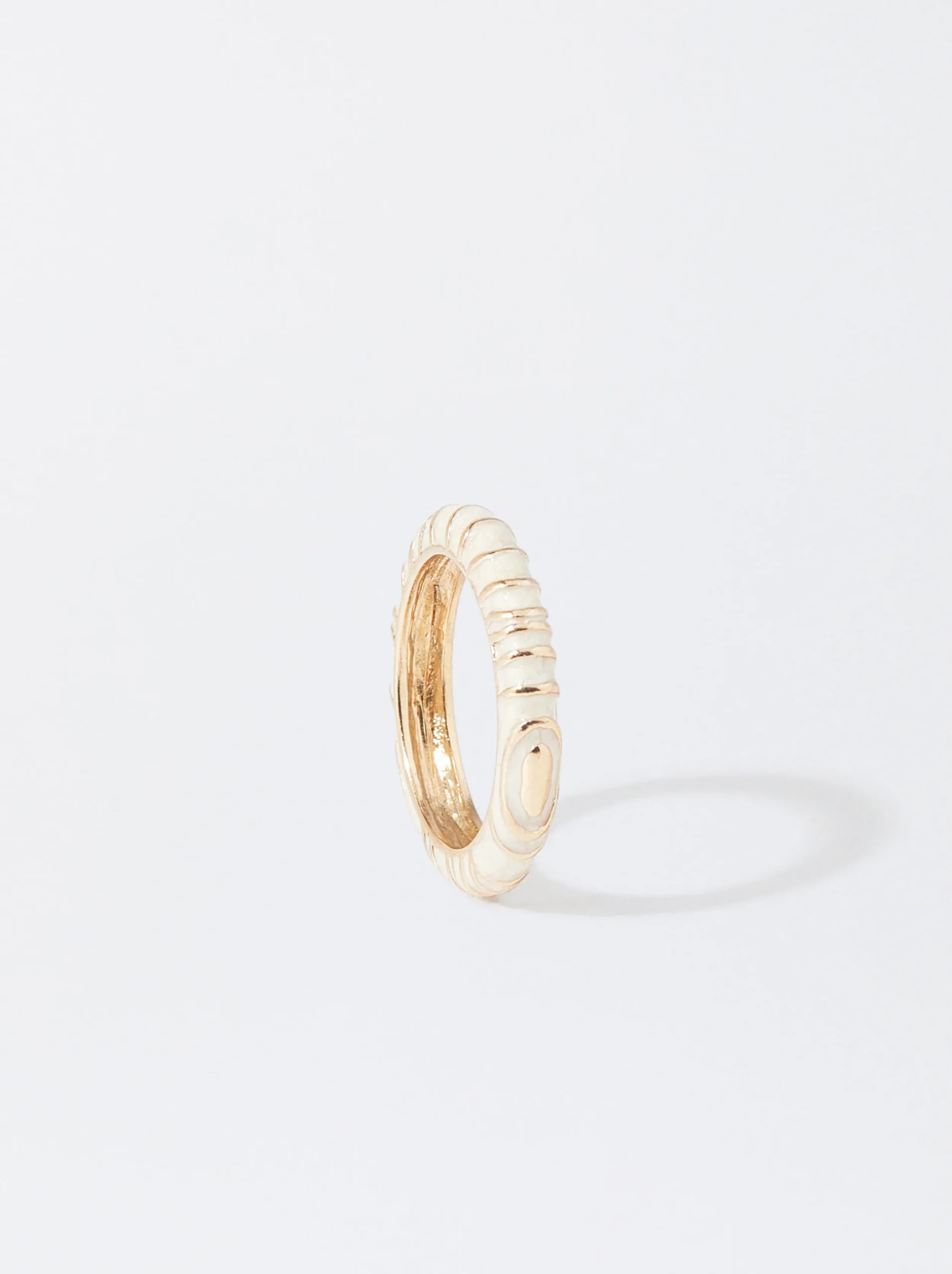 PARFOIS Anillo Esmaltado Beige Cheap