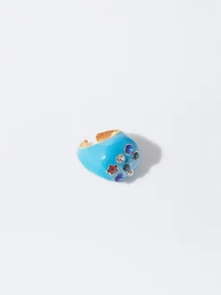PARFOIS Anillo Esmaltado Cristales Multicolor Multicor Shop
